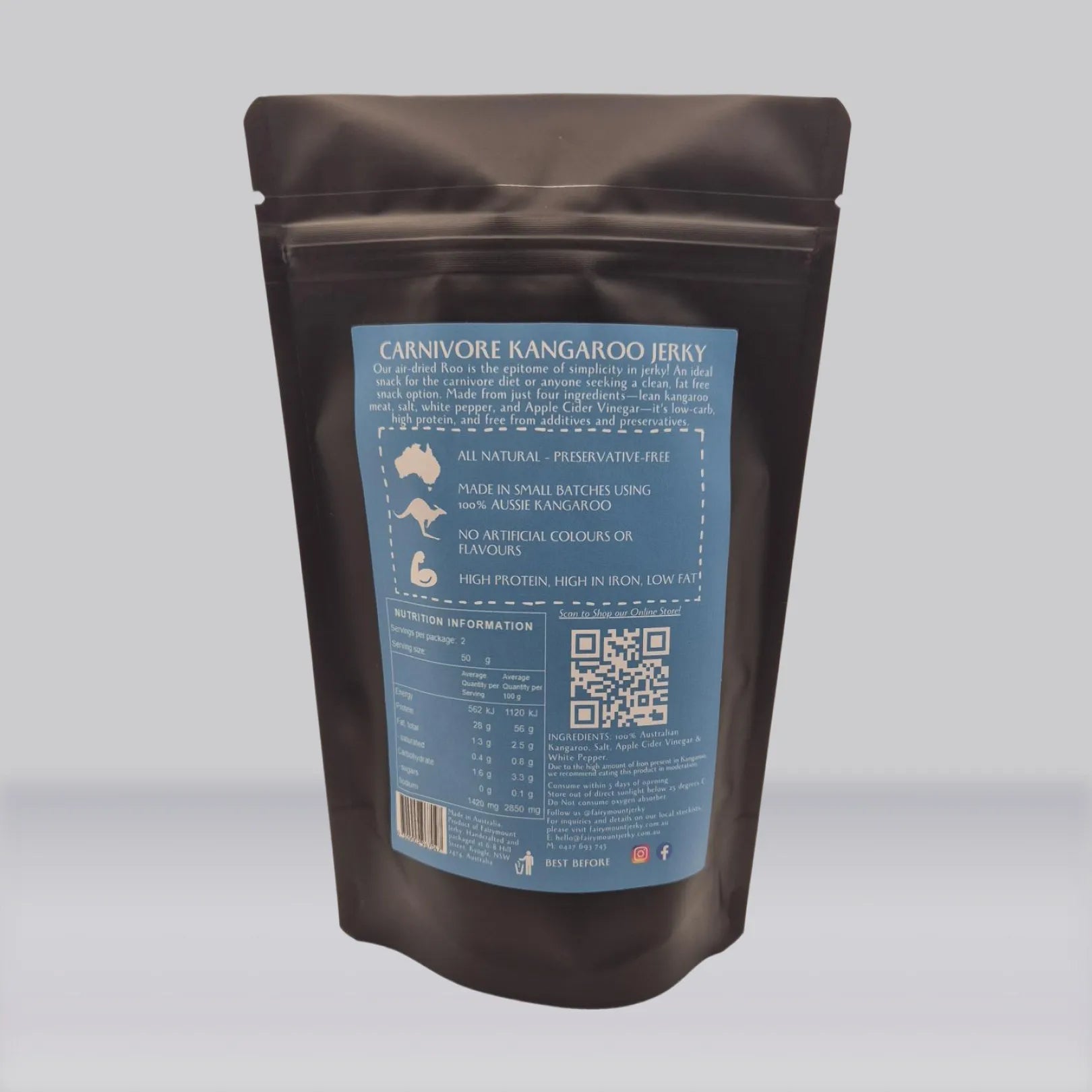 Carnivore Kangaroo Jerky - Fairymount Jerky