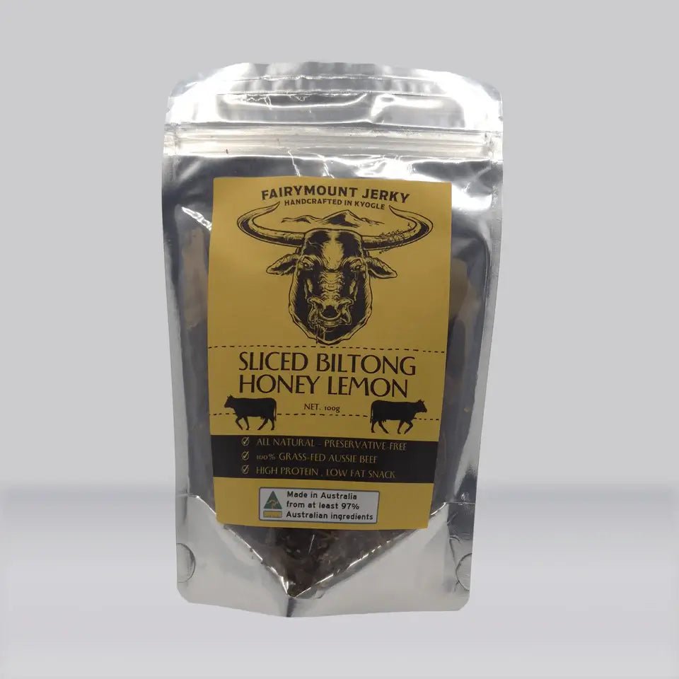 Honey Lemon Sliced Biltong - Fairymount Jerky