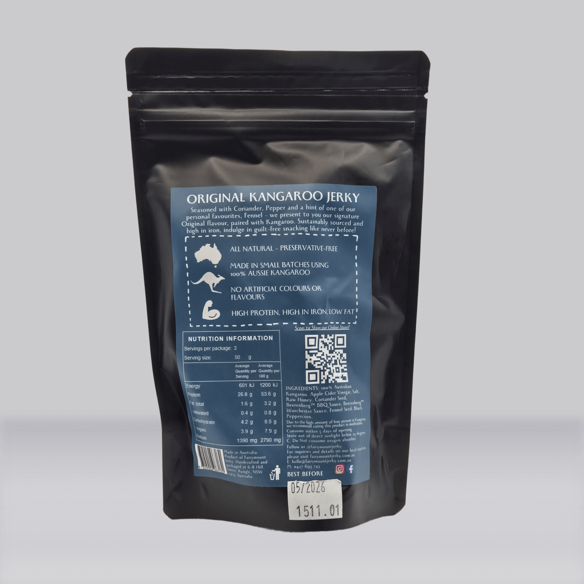 Original Kangaroo Jerky - Fairymount Jerky
