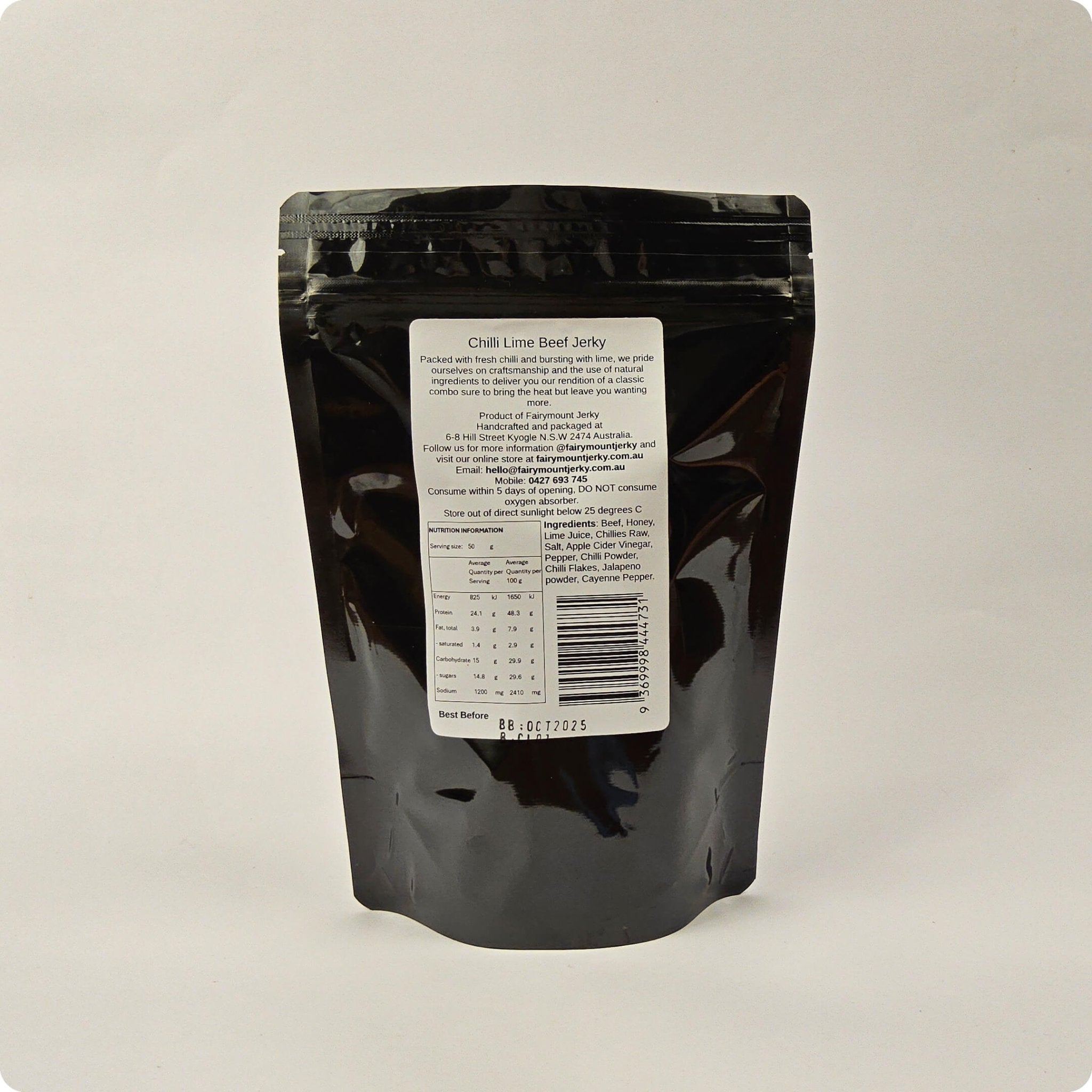 Chilli Lime Beef Jerky - Fairymount Jerky