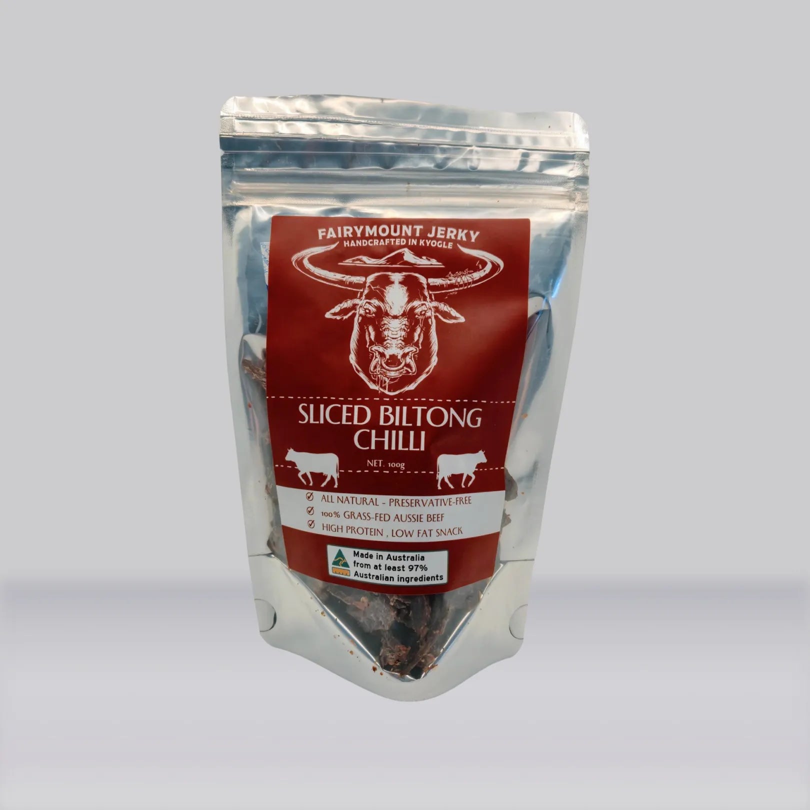Chilli Sliced Biltong - Fairymount Jerky